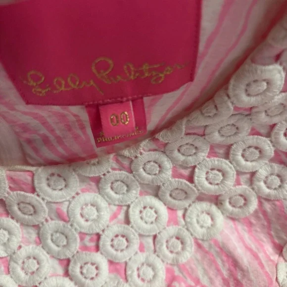Lilly Pulitzer MacFarlane Flamingo Pink Shift Dress Seashell Sz 00 EUC - Picture 7 of 11